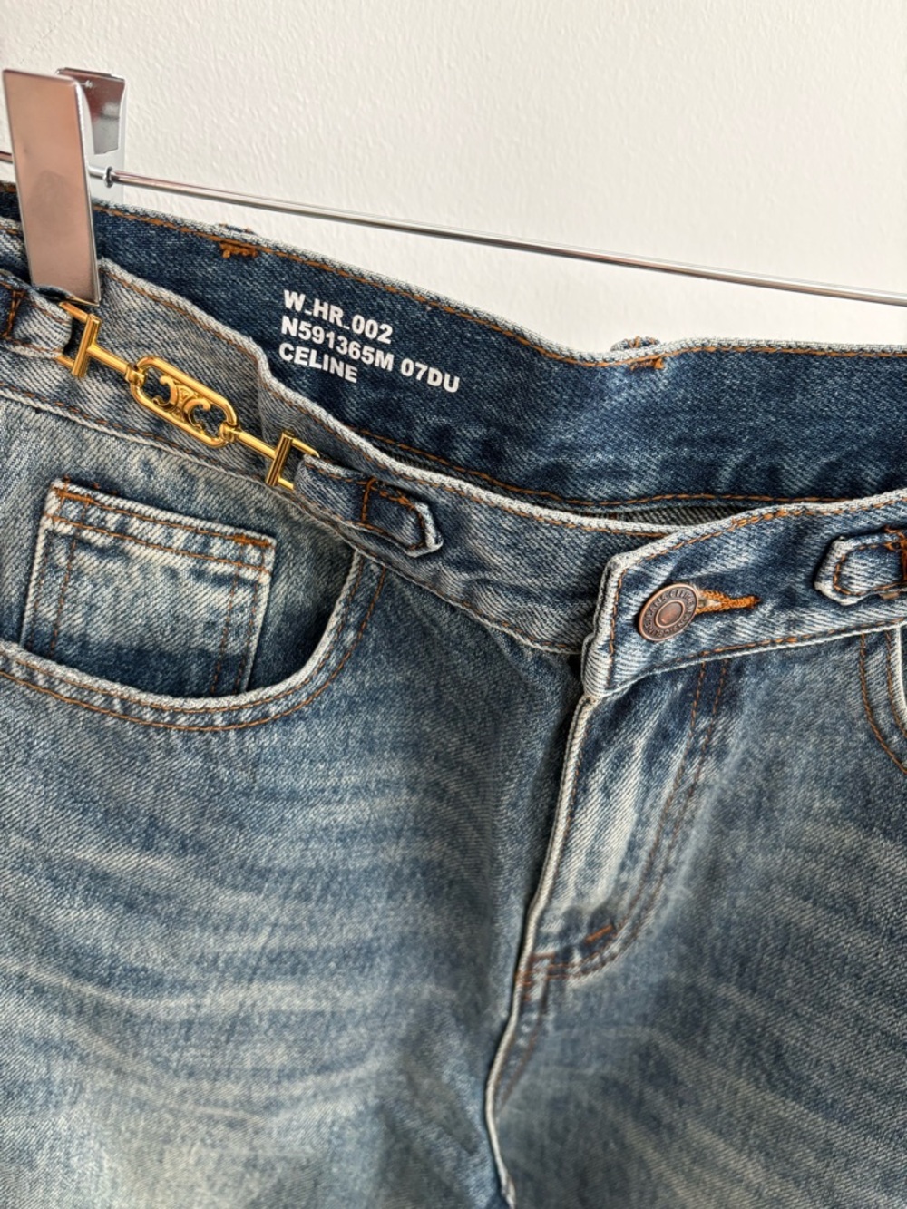 Celine High Rise Wide Leg Jeans Size M Blue Medium Wash by Hedi Slimane Waist 27 - Picture 7 of 14